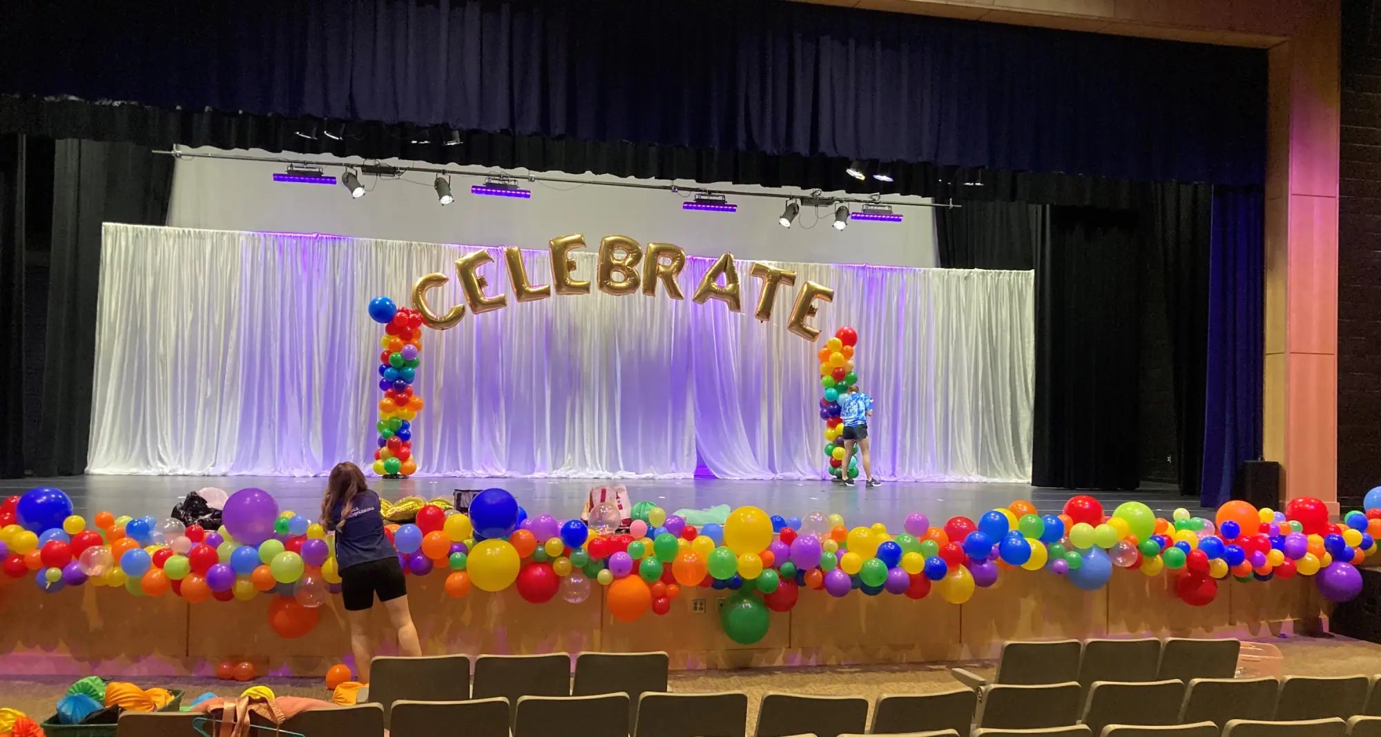 snowflake balloon arches blue white silver