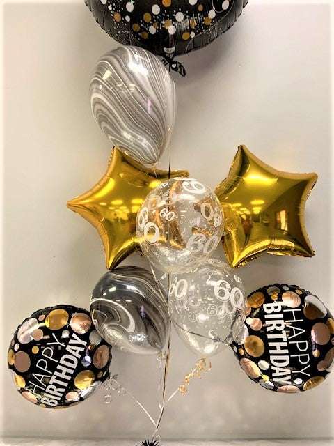 60 Birthday Star Bouquet Balloon Bouquets Delivery Balloon & Party Charlotte 129