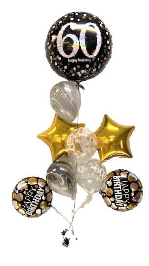 60 Birthday Star Bouquet Balloon Bouquets Delivery Balloon & Party Charlotte 129