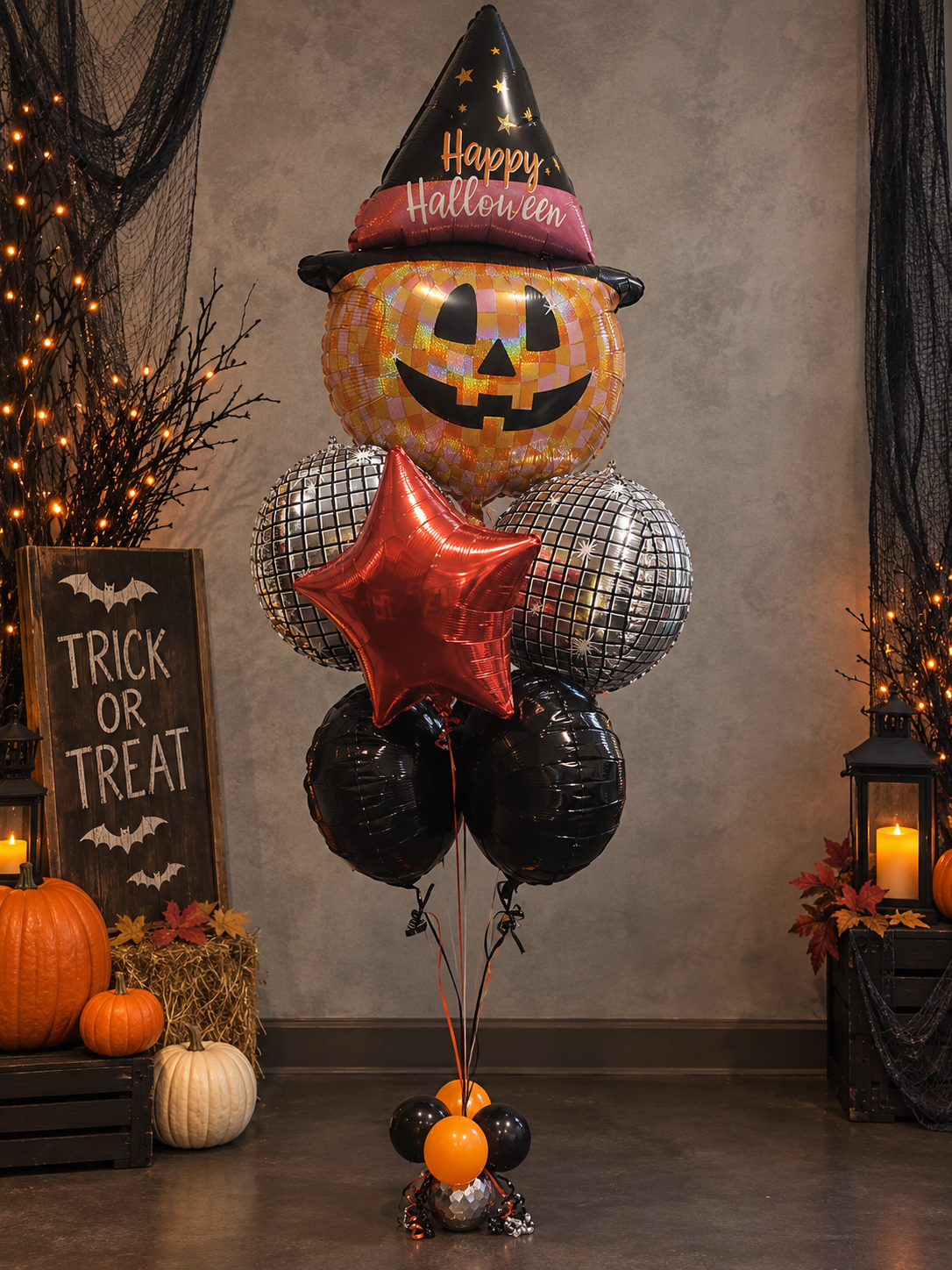 Disco Pumpkin Halloween Balloon Bouquet Balloon & Party Charlotte 79