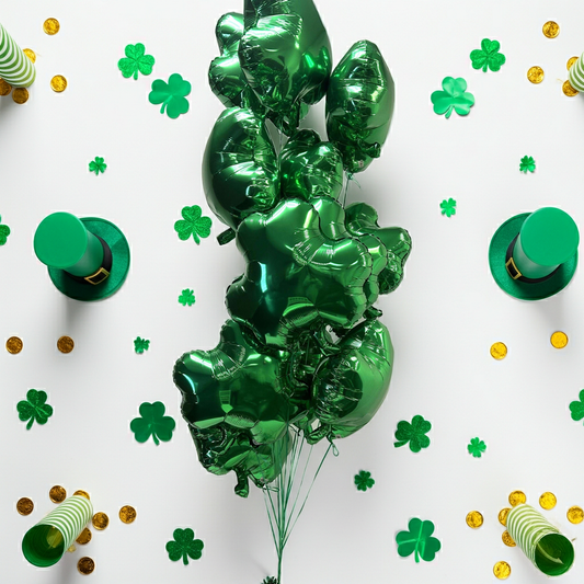 12 Bulk St. Patrick's Day Shamrock Foil Balloons