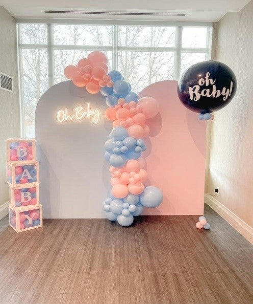 Baby Shower Gender Reveal Backdrop Garland Decorating Set