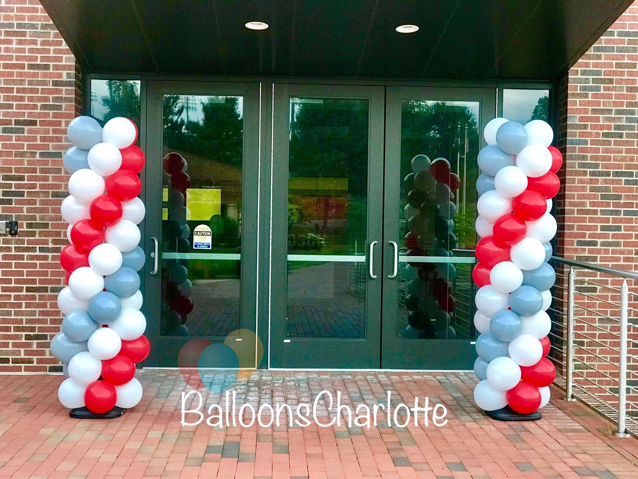 Classic Balloon Columns Topless red white and blue
