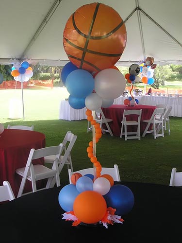 Basketball Topiary Table Centerpiece