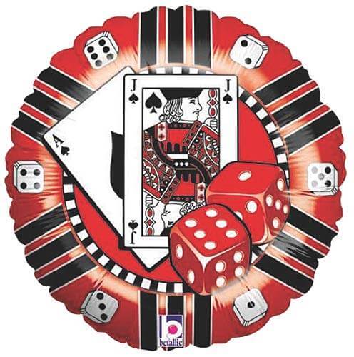 casino chip mylar balloon