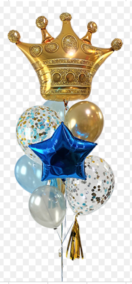 King -Prince Balloon Bouquet with Crown