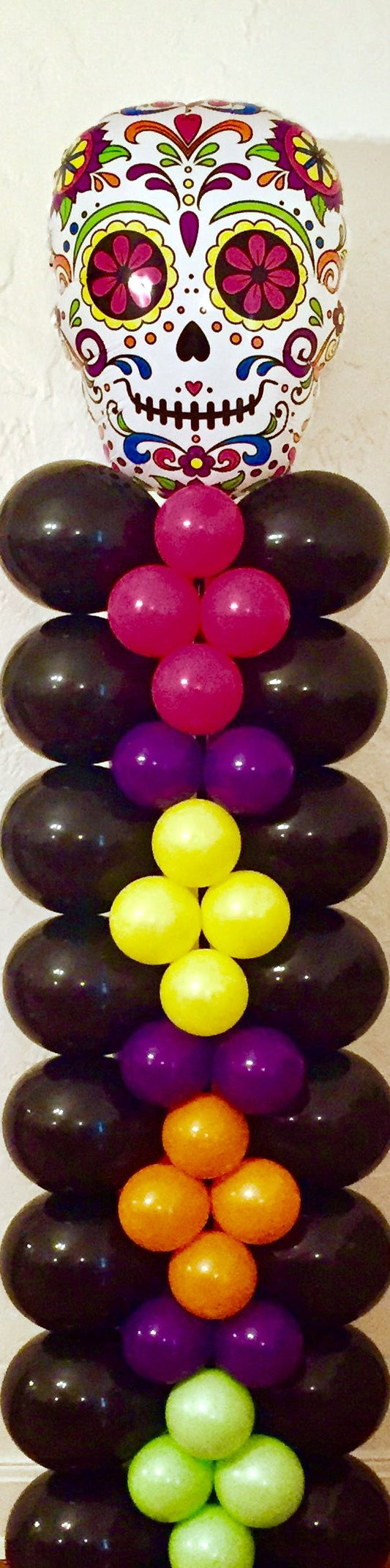 Day of the Dead Sugar skull balloon column, Halloween balloons  