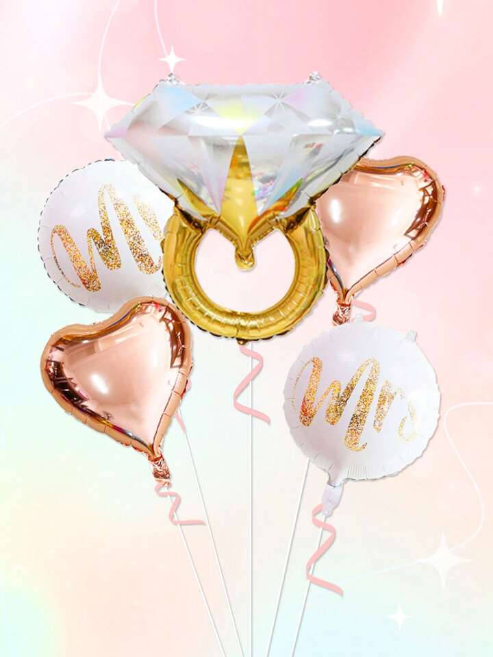 Diamond Ring Mr. & Mrs Engagement Balloon Bouquet