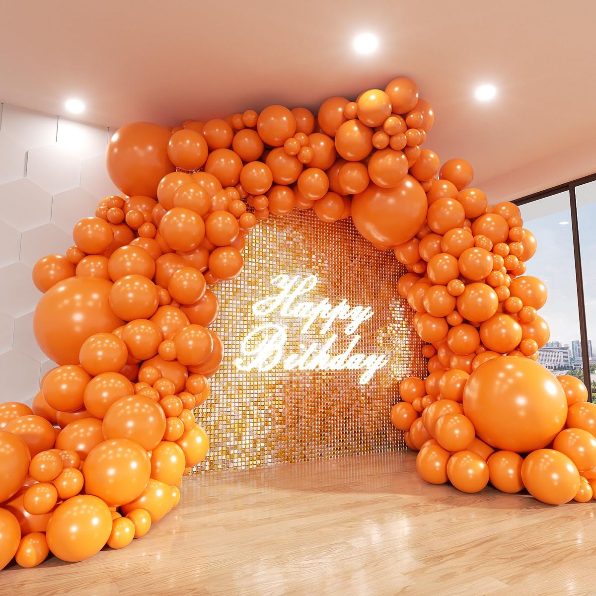 Shades of Orange Organic Balloon Arch