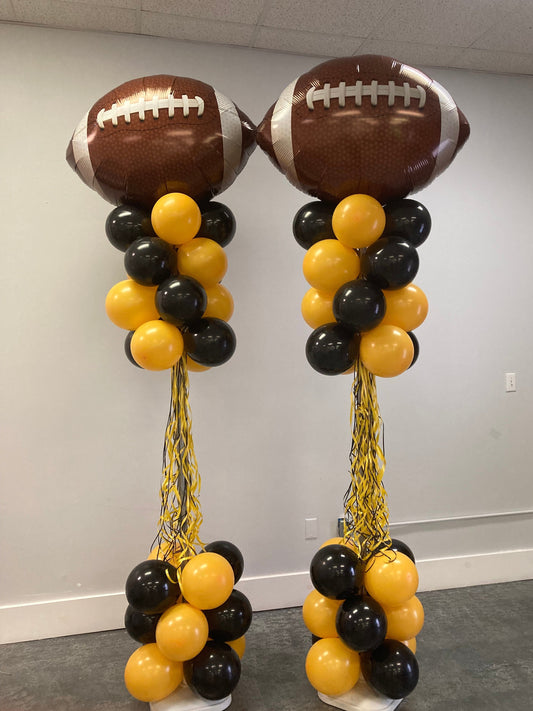 Balloon column with football on top