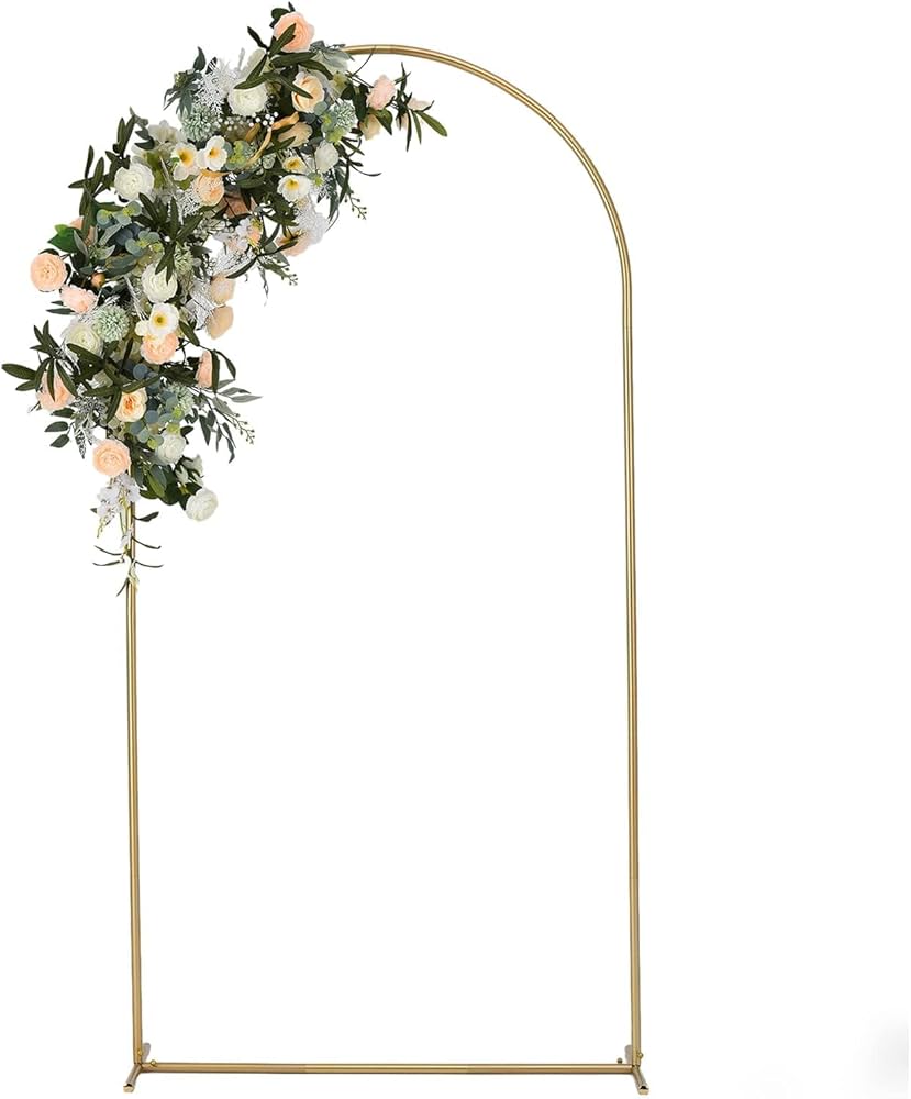 Half Arch Backdrop Frame with Flower Bouquet Accents
