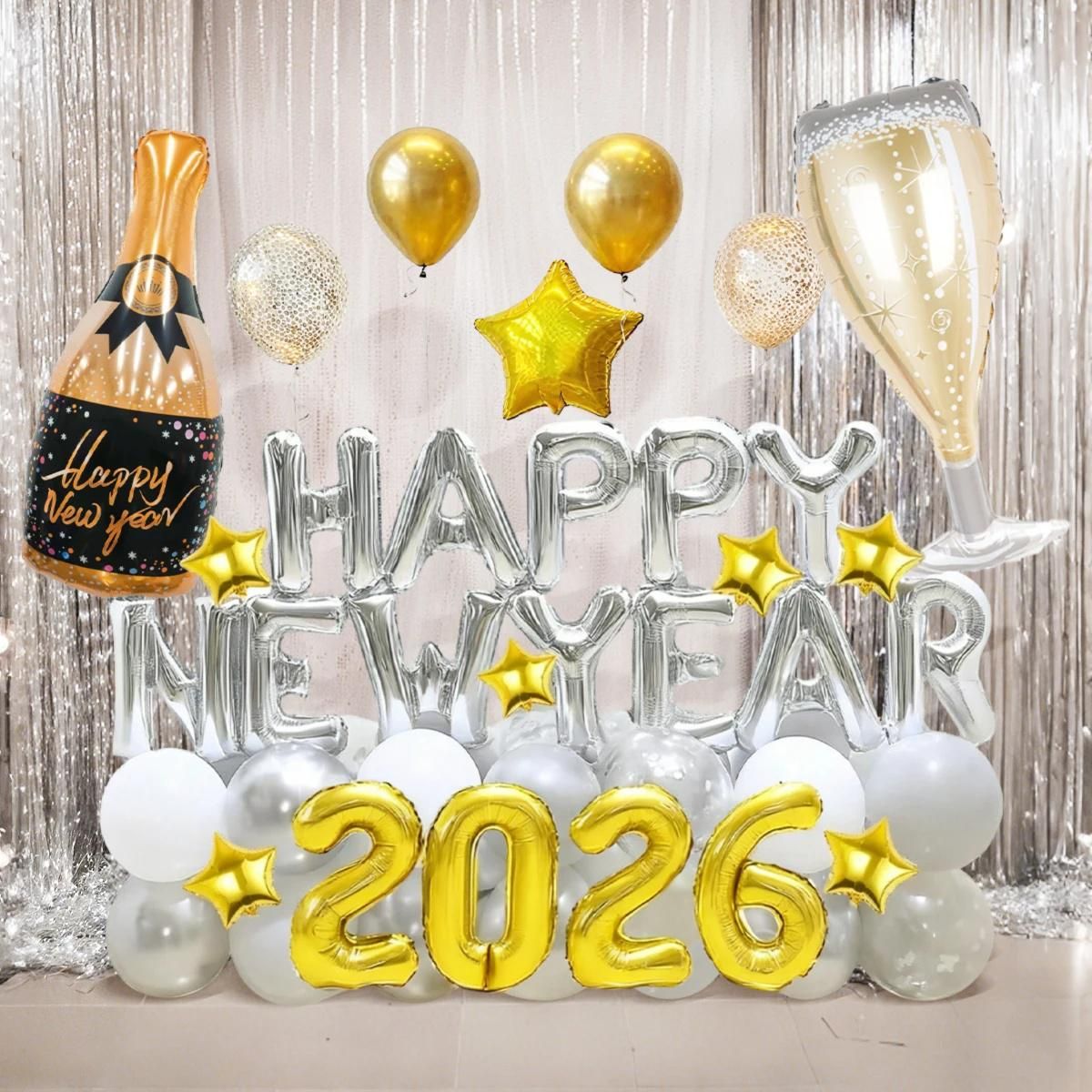 Happy New Year 2026 Photo Backdrop Wall