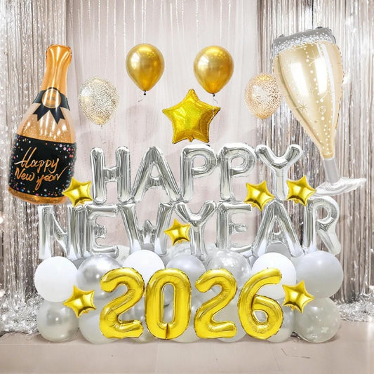 Happy New Year 2026 Photo Backdrop Wall