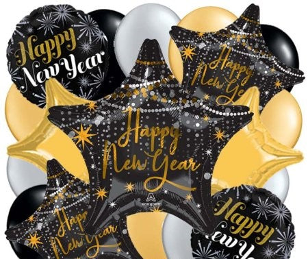 Helium Filled Happy New Year Bulk Party Balloons