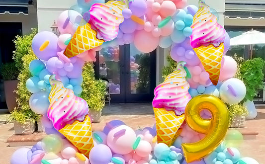 Ice Cream Birthday Circle Organic Arch