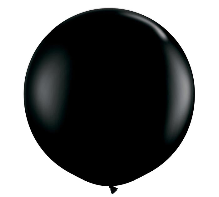 Large 3-foot Round Black Latex Balloon