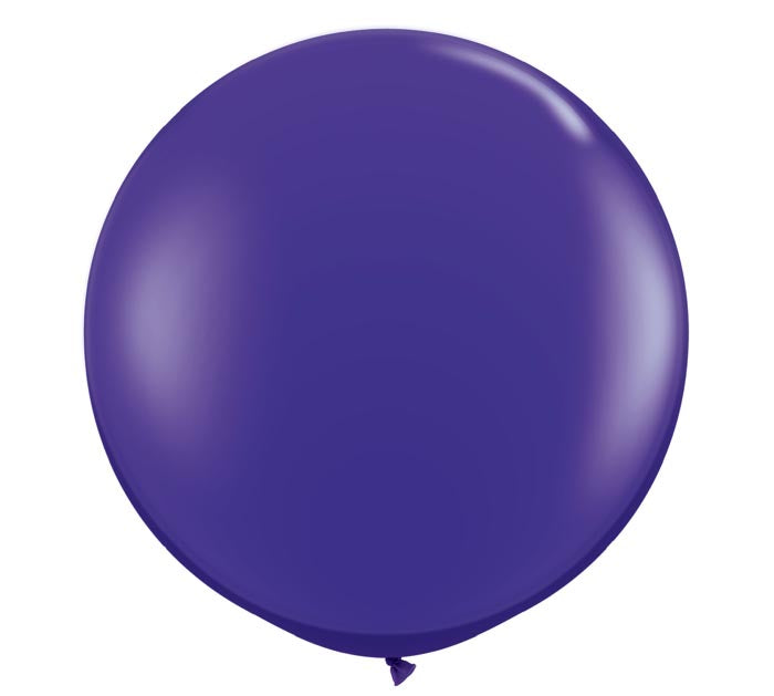 Large 3-foot Round Quartz Purple Latex Balloon