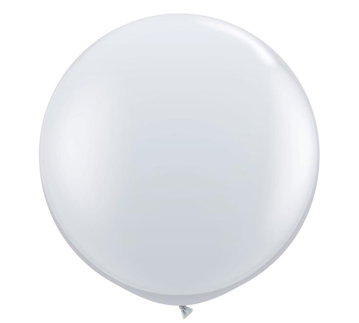 large 3-foot Round Silver Latex Balloon