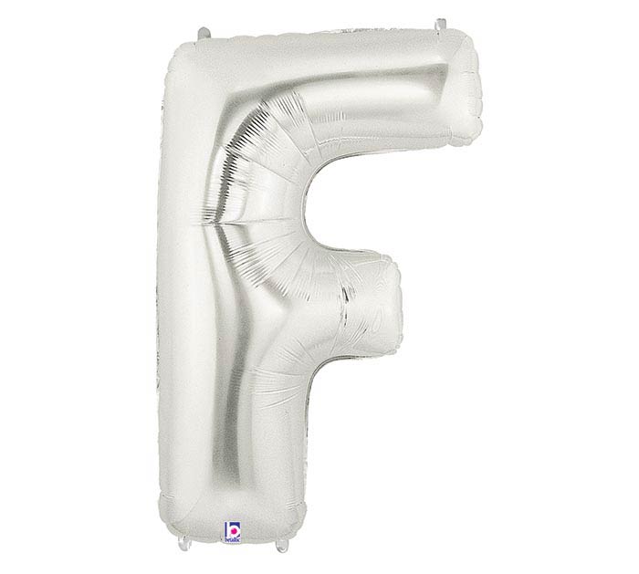 letter f silver foil balloon