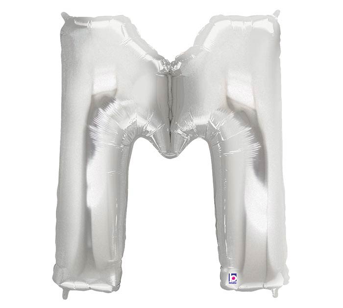 Letter M Silver balloon