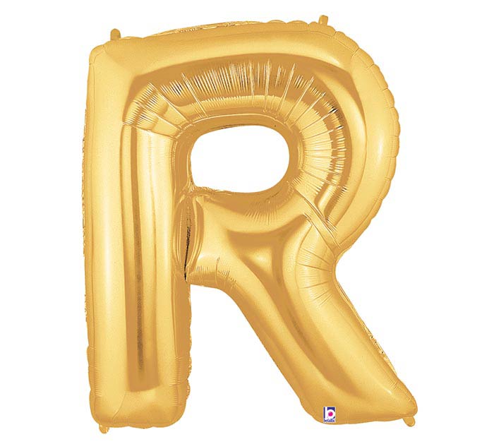 Letter r gold balloon