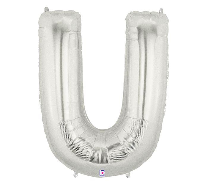Letter u balloon silver