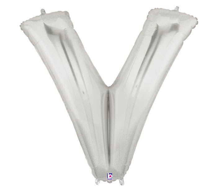 Letter v balloon silver