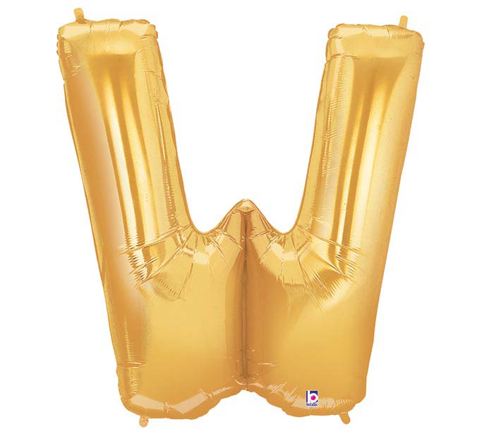 Letter W gold balloon