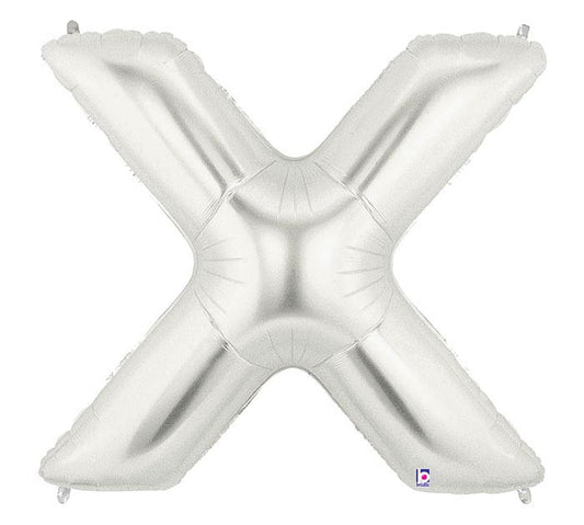 letter x balloon silver
