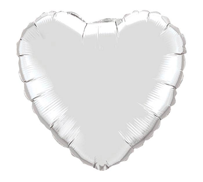 silver heart foil balloon
