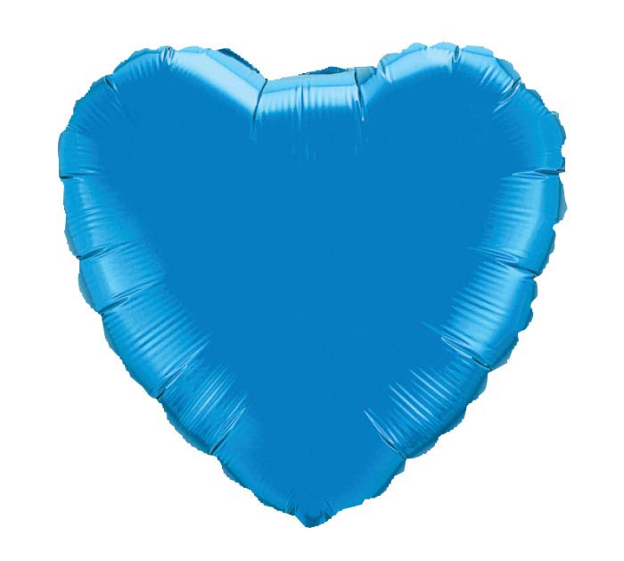 heart foil blue balloon
