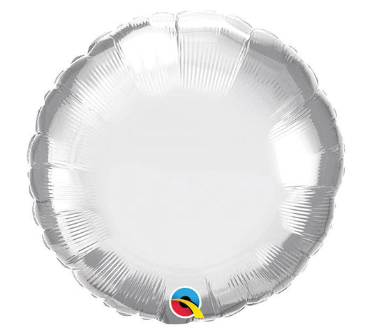 round foil silver balloon
