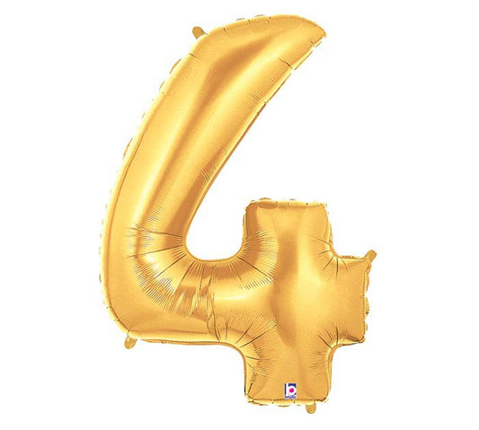 number 4 balloon gold