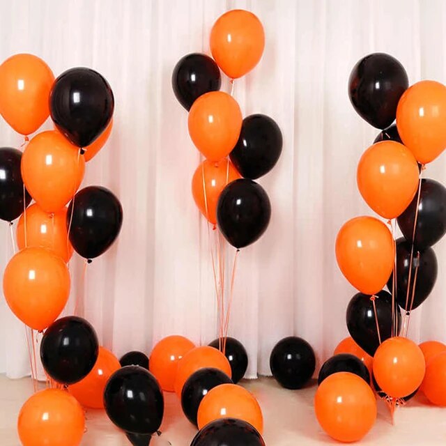 Orange and Black Halloween Party Balloon Pack