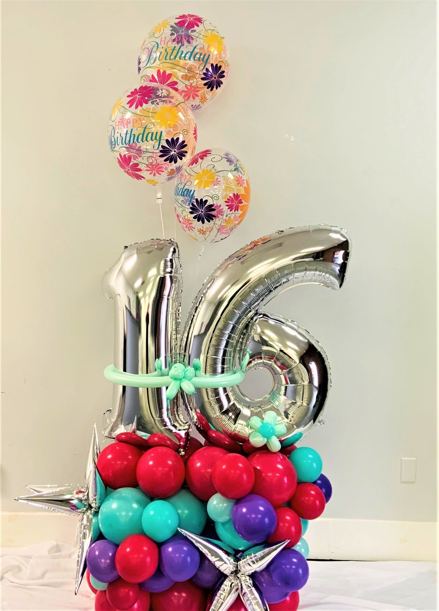 Organic Balloon Birthday Marquee Bouquet