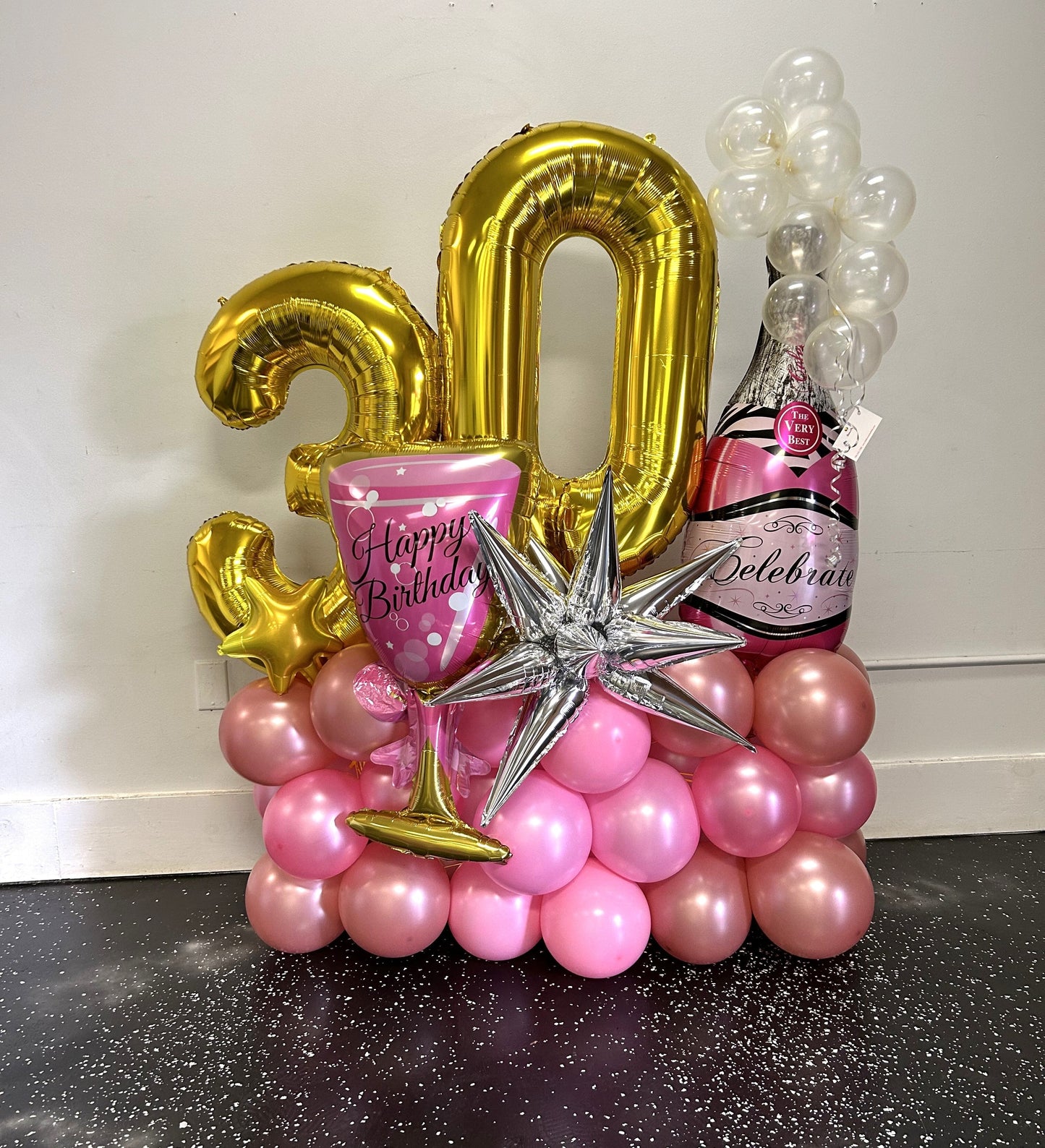Pink Champagne Toast Birthday Marquee