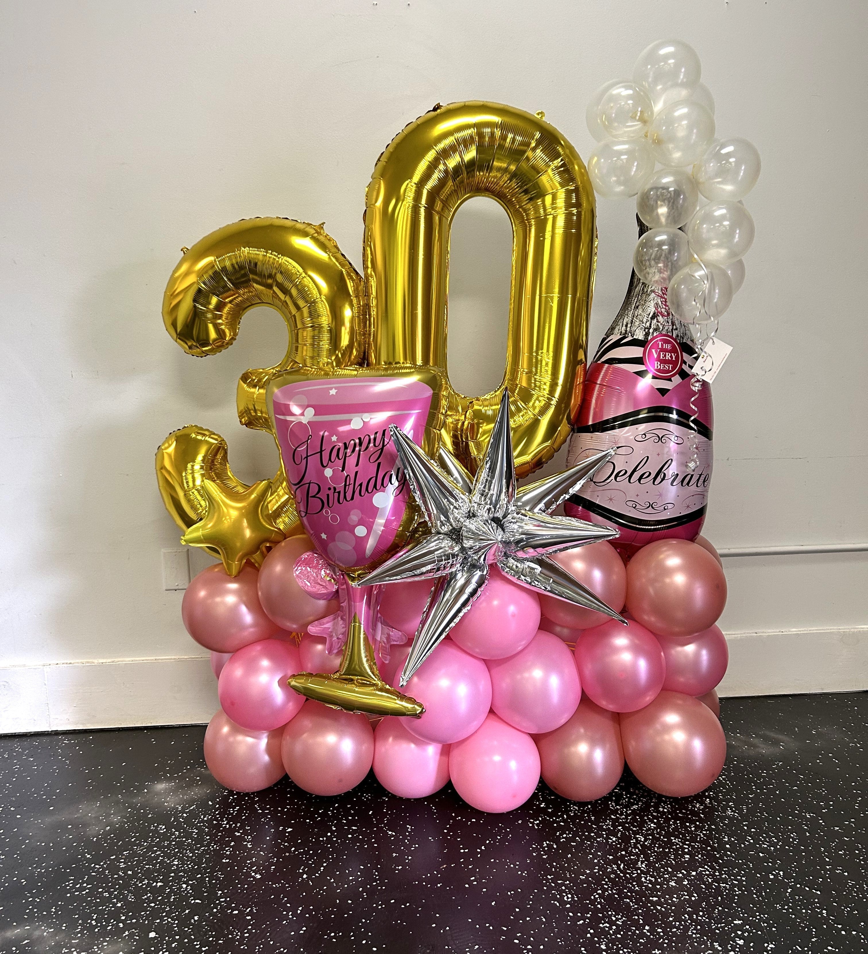Pink Champagne Toast Birthday Marquee