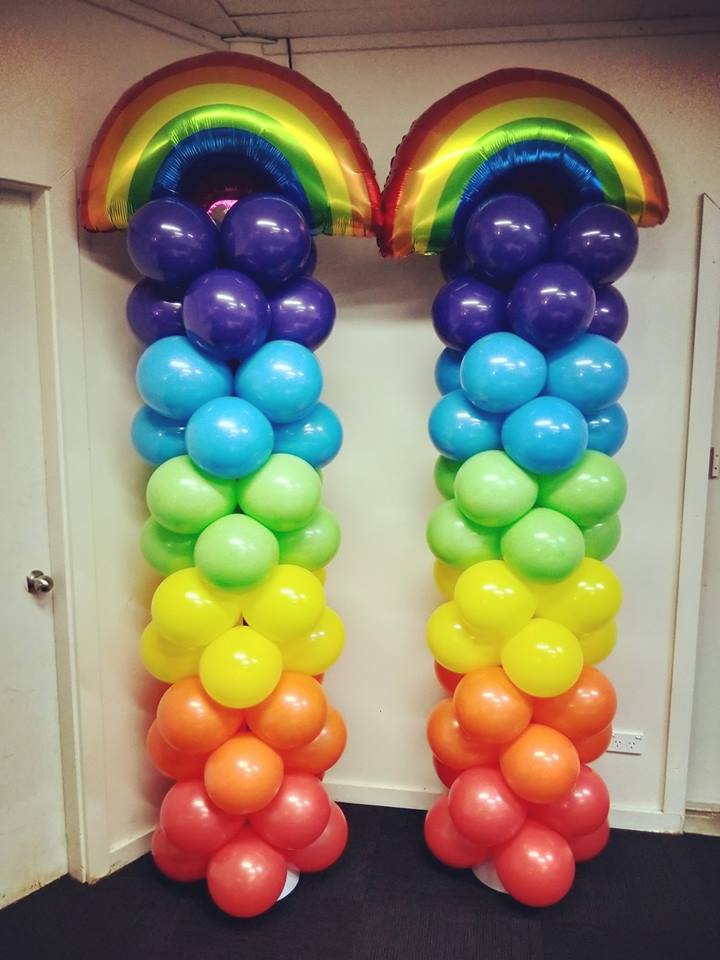 Rainbow Balloon Columns