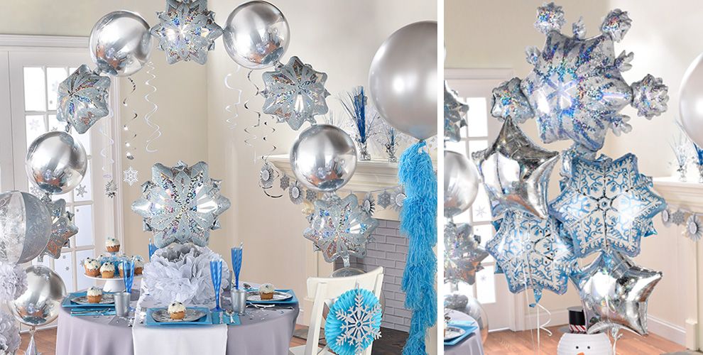 Snowflake and Ornament Arch w/ Jumbo Tassel Balloon