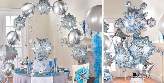 Snowflake and Ornament Arch w/ Jumbo Tassel Balloon