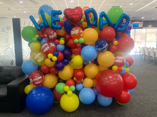 We Love Dad Balloon Wall