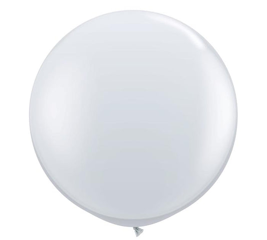 large 3-foot Round  Silver Latex Balloon