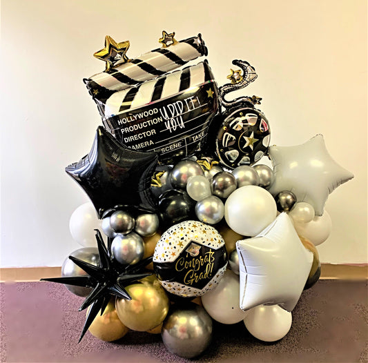 Hollywood theme graduation balloon bouquet