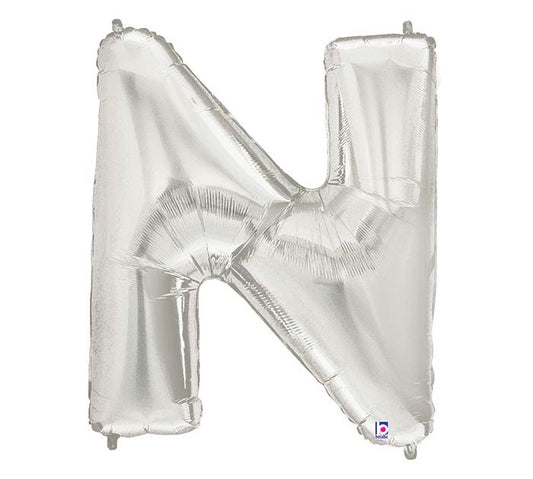 letter n balloon silver