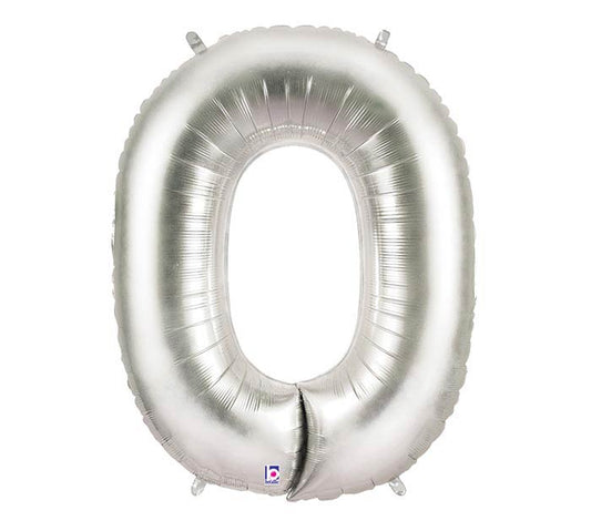 letter o balloon silver