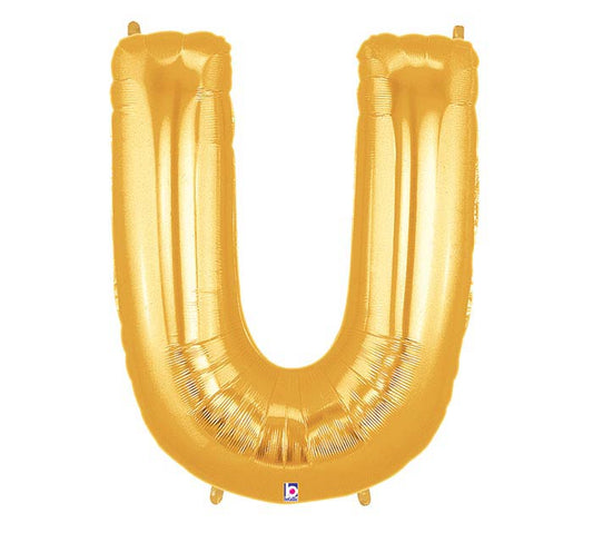 letter u gold balloon