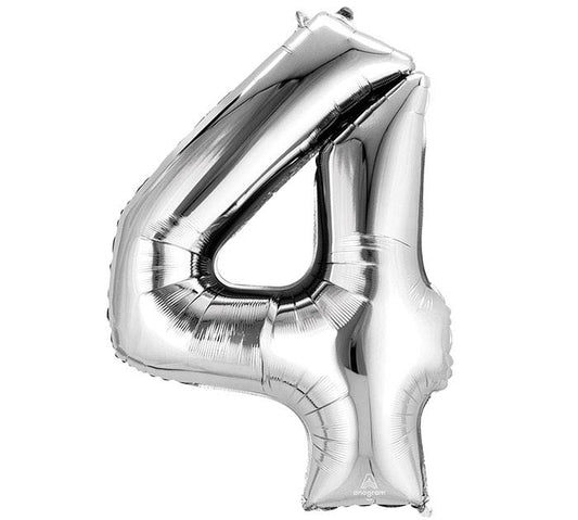 number 4 foil balloon